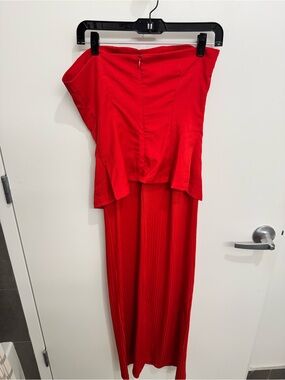 Red ‘Nice To Meet You’ Strapless Maxi Dress